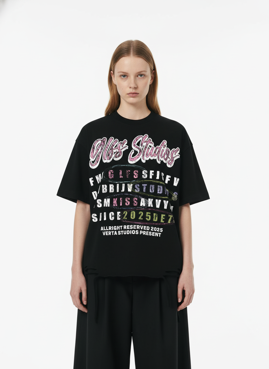 Retro Letter Graphic T-Shirt