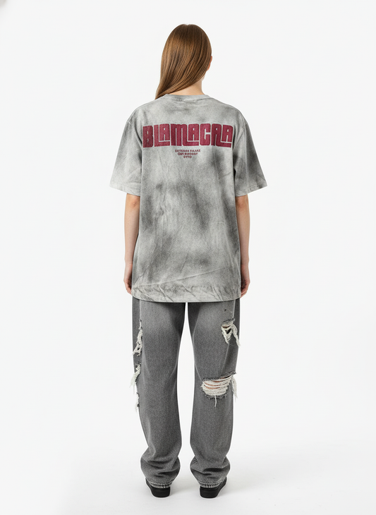 Thesupermade Washed Print 11 Street Rap T-Shirt