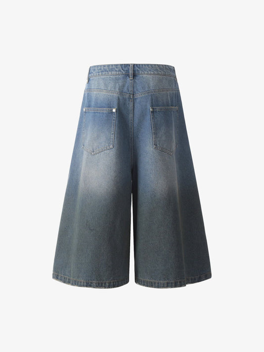 Washed White Denim Jorts