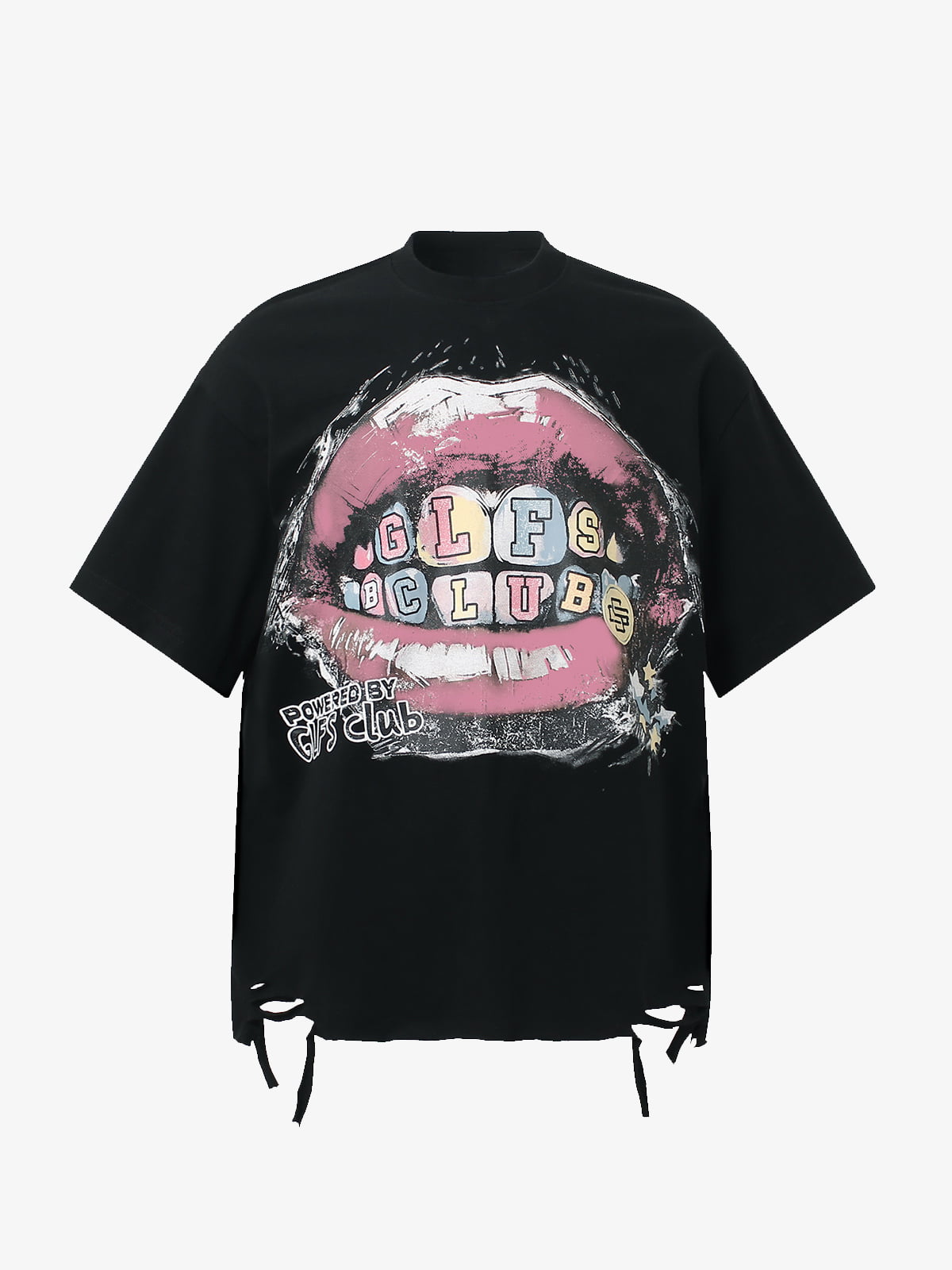 Retro Letter Lip Graphic T-Shirt