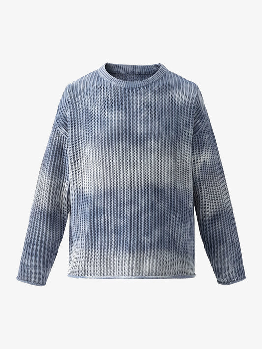 Gradient Ombre Knit  Crew Neck Sweater