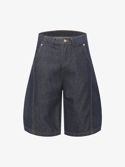 Deconstructed Split Contrast Stitching Scimitar Jorts