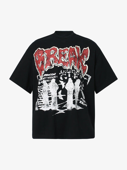 Graphic "BREAK" Print T-Shirt