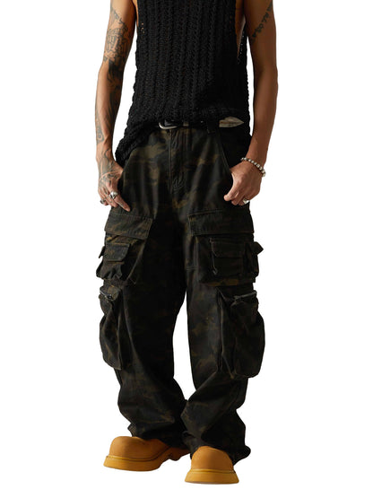 Wasteland Style Camouflage Baggy Cargo Pants - 2384