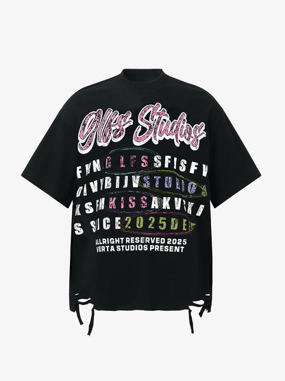 Retro Letter Graphic T-Shirt