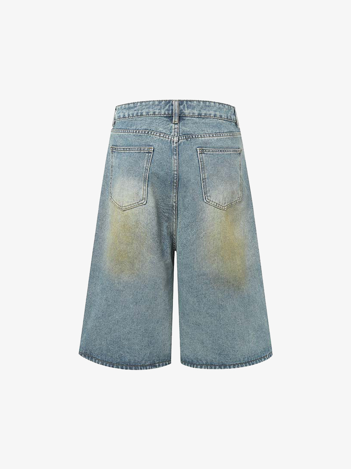 Washed Distressed Spray-Painted Ripped Jorts