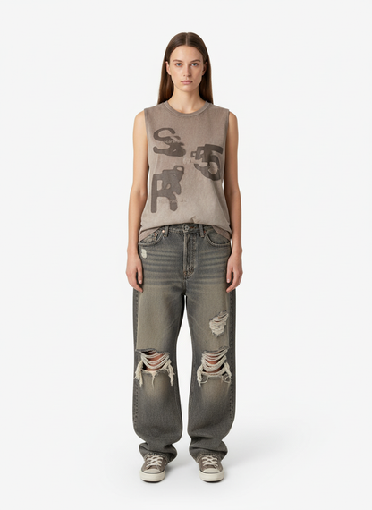 Thesupermade High Street Hip Hop Print Vest - 2373
