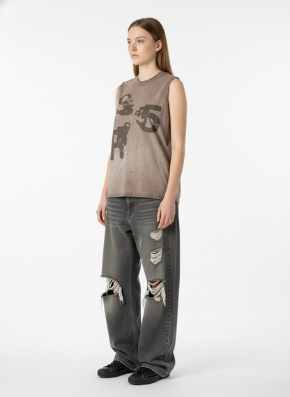 Thesupermade High Street Hip Hop Print Vest - 2373