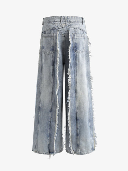 Distressed Frayed Edges Baggy Jeans