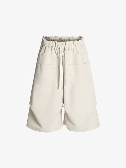 Side Pockets Drawstring Waist Casual Jorts