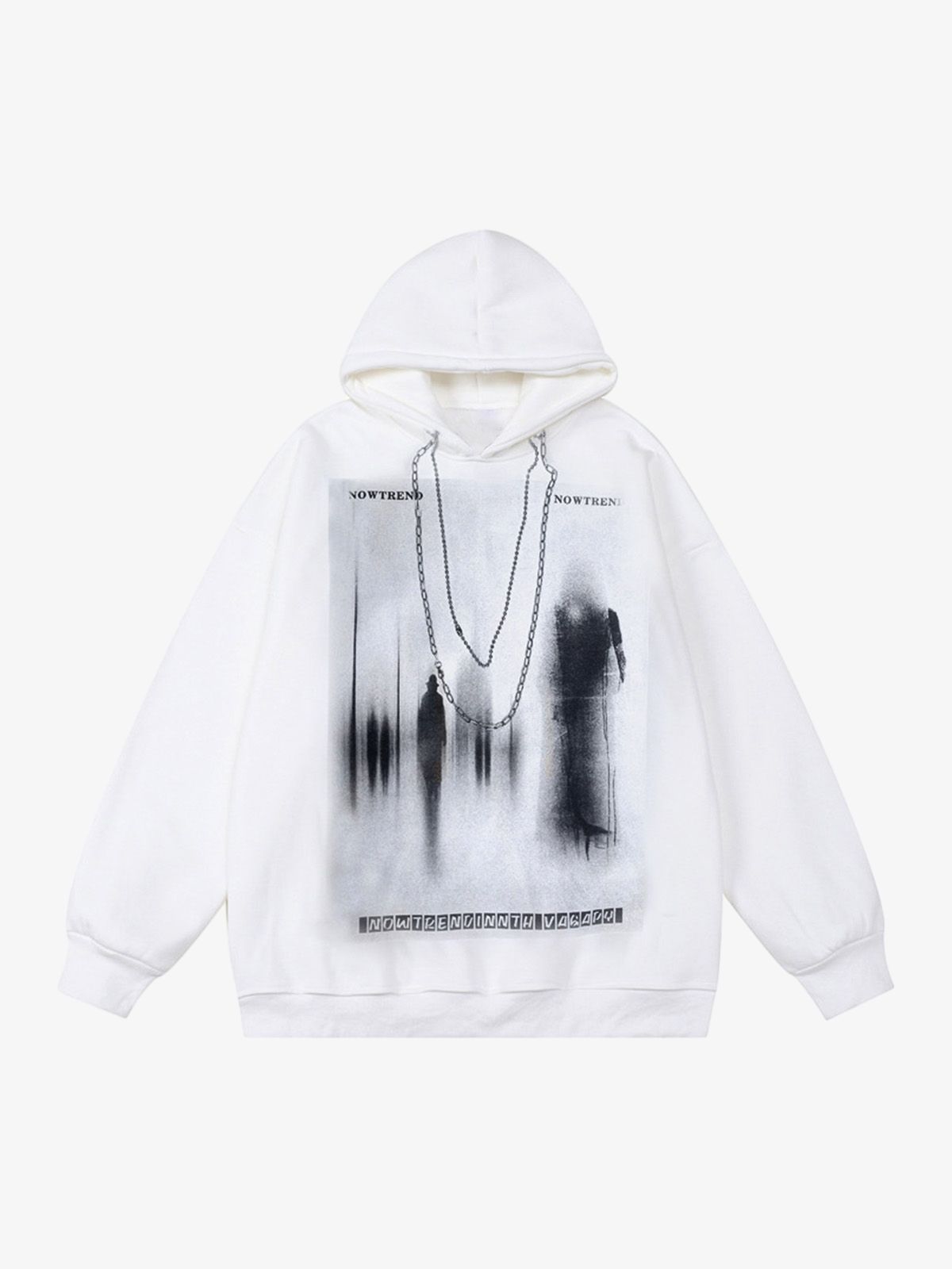 Thesupermade Blur Graphic Chain Hooded Sweatshirt