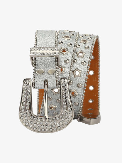 Sparkling Silver Rhinestone Embellishments Belt - 2446