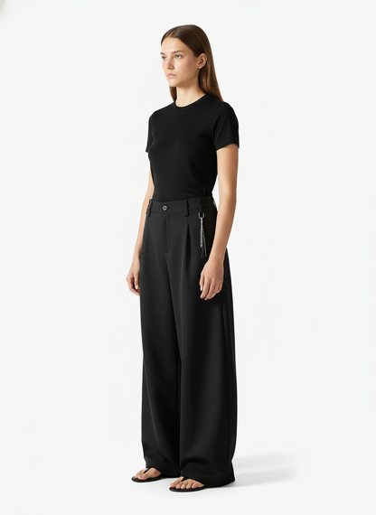 Elastic Waistband Barrel Pants - 2425