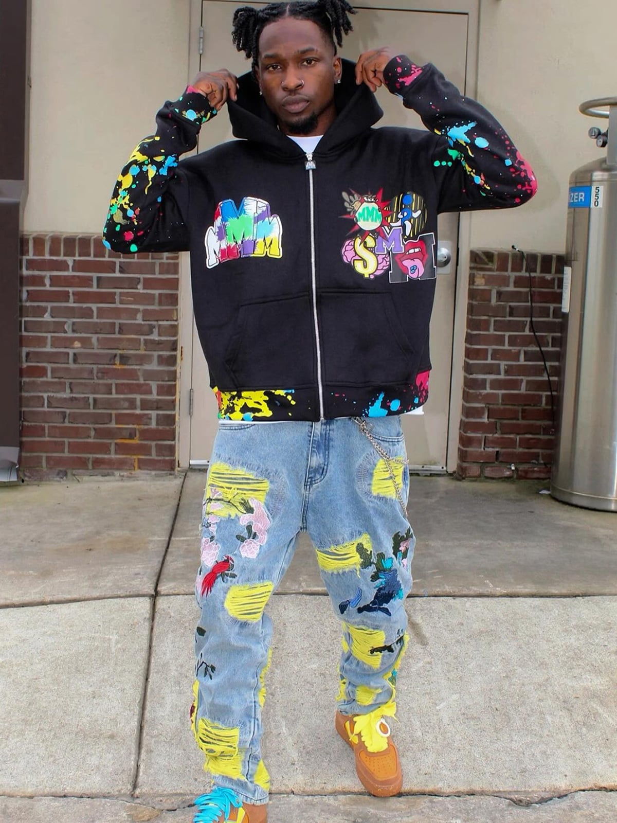 Thesupermade Plum Embroidery Jeans - 1618