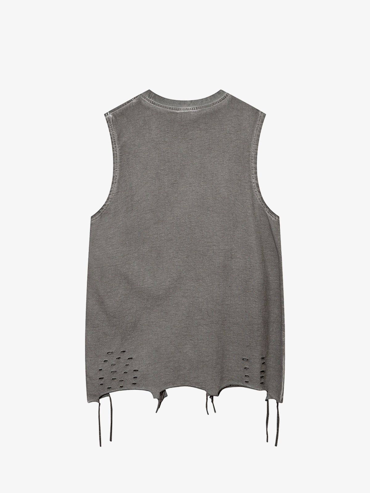 Raw Edge Butterfly Print Vest