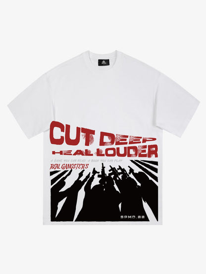 Original Cut Deep Graphic Print T-Shirt