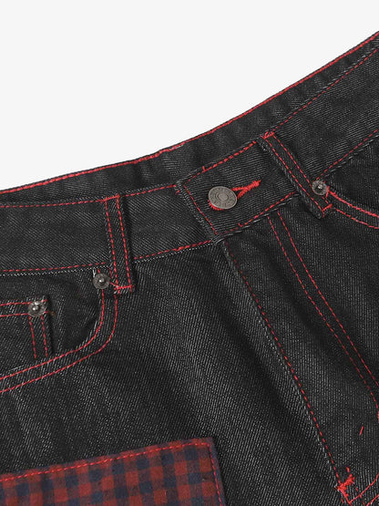 Retro Patchwork Baggy Jeans