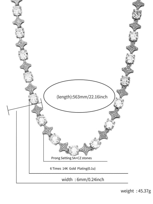 Zircon Star Chian Necklace