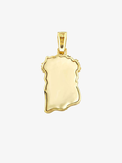 Rhinestone Hotfix Jesus Pendant Copper Necklace - 2441