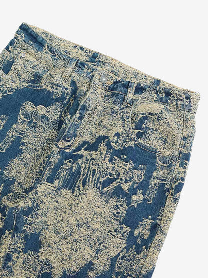 Landscape Jacquard Straight Jeans