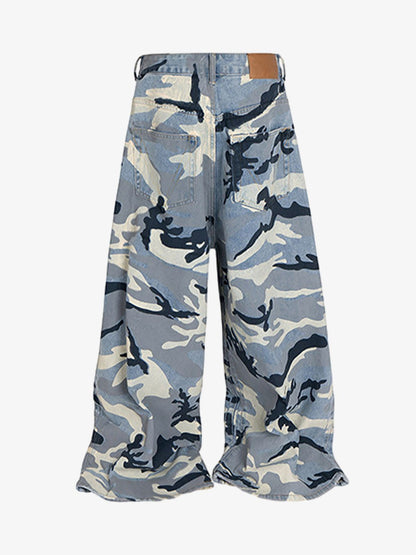 Street Retro Camouflage Baggy Jeans - 2395