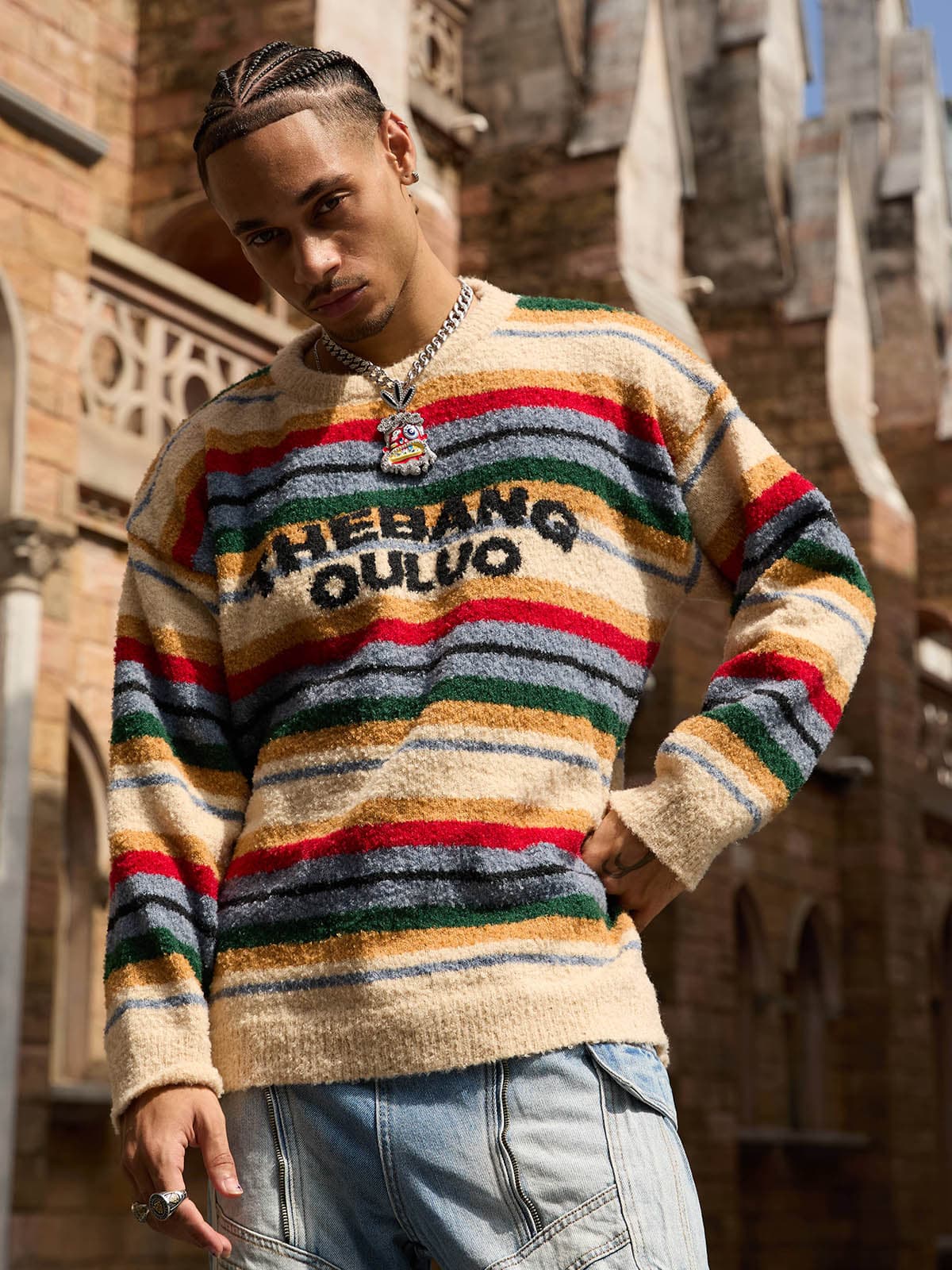 Thesupermade Vintage Striped Sweater - 2344