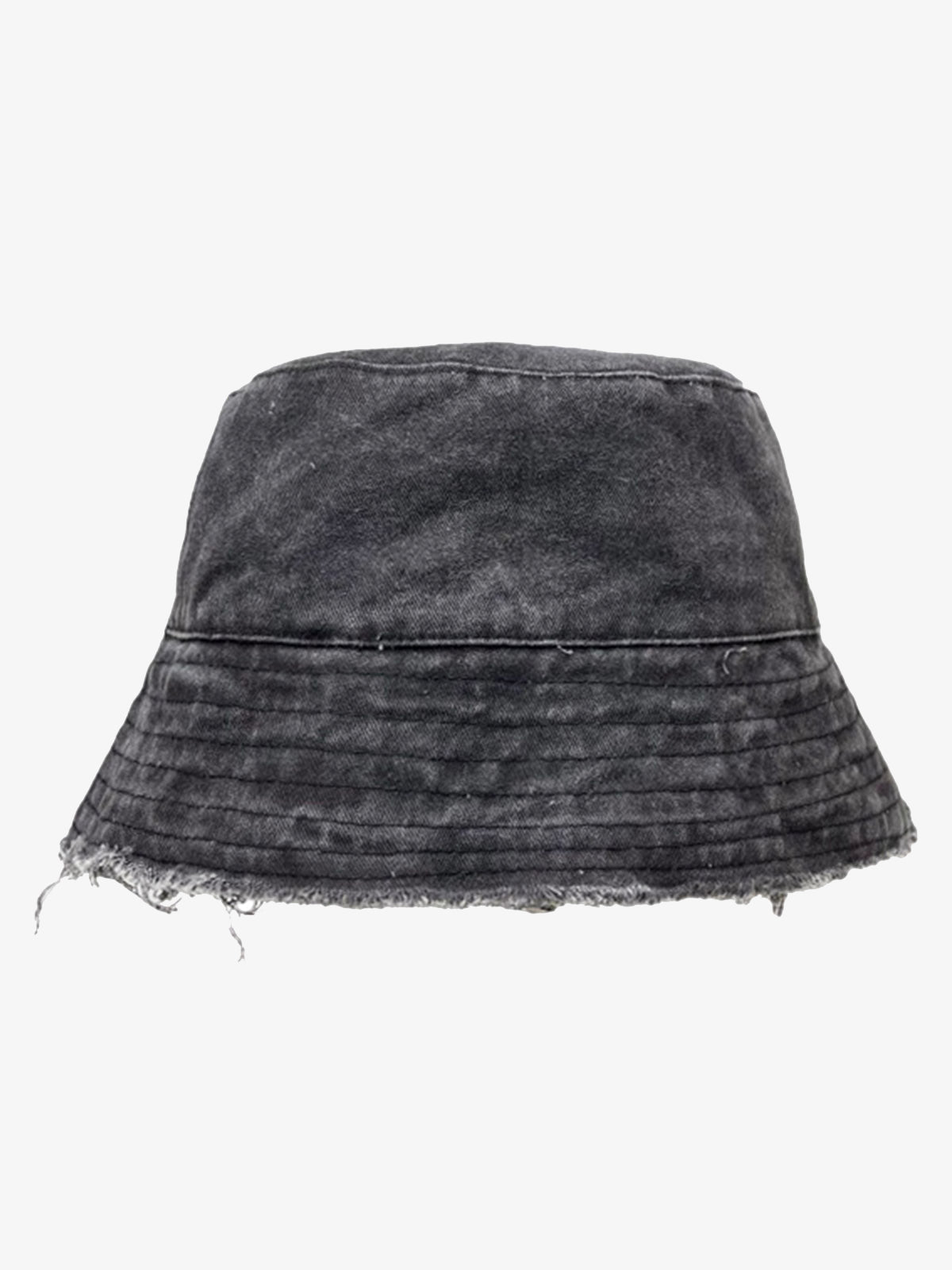 Distressed Denim Raw Edge Destroyed Bucket Hat