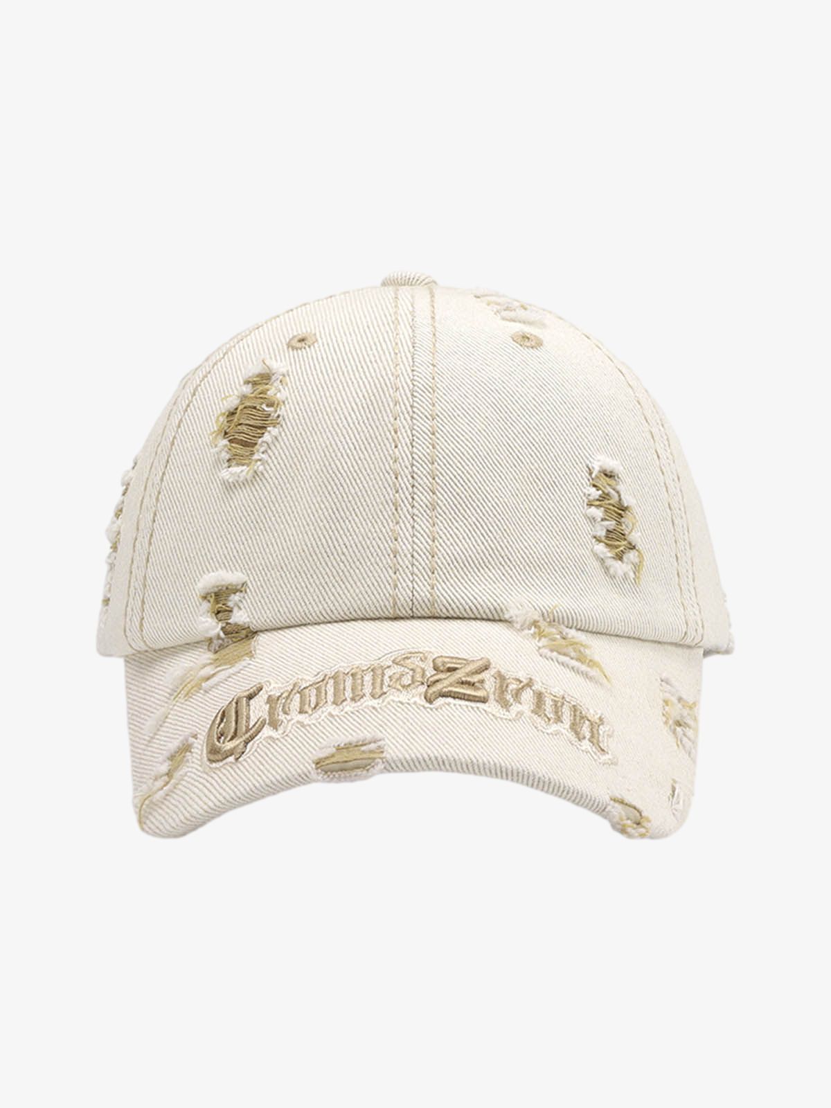 Distressed Letter Embroidery Baseball Cap