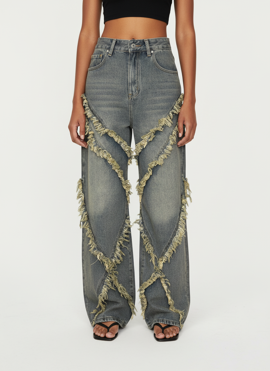 Thesupermade High Street Hip Hop Washed Distressed Jeans - 2069