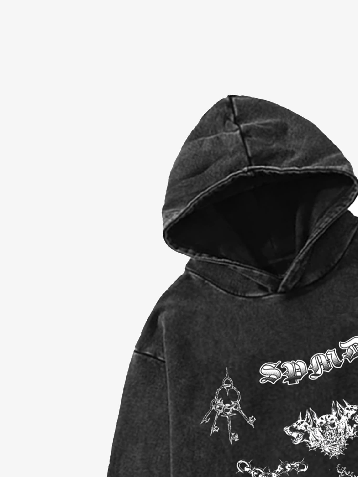 Thesupermade Distressed Gothic Insignia Print Sweatshirt