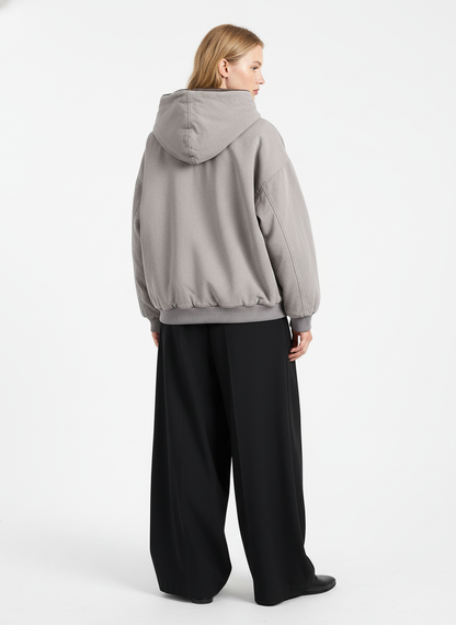 Thesupermade Fur Hooded Zip Up Quilted Jacket - 2510