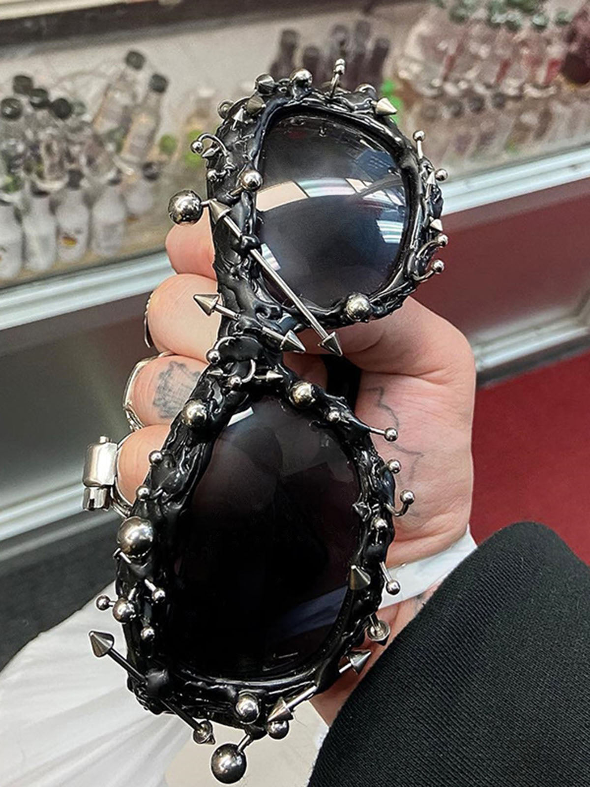 Rivet Punk Style Sunglasses