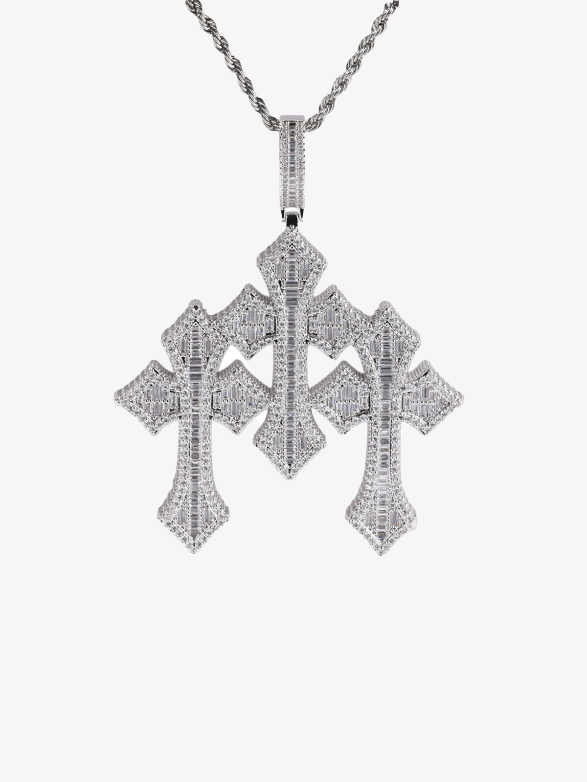 Cross Zircon Pendant Copper Necklace