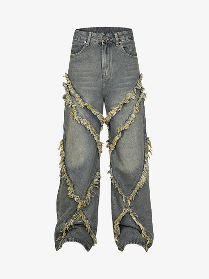 Thesupermade High Street Hip Hop Washed Distressed Jeans - 2069