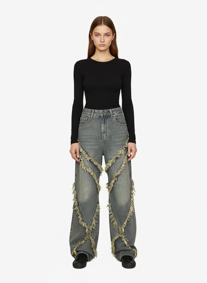 Thesupermade High Street Hip Hop Washed Distressed Jeans - 2069