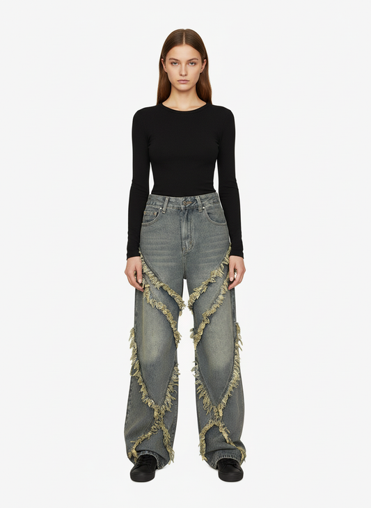 Thesupermade High Street Hip Hop Washed Distressed Jeans - 2069