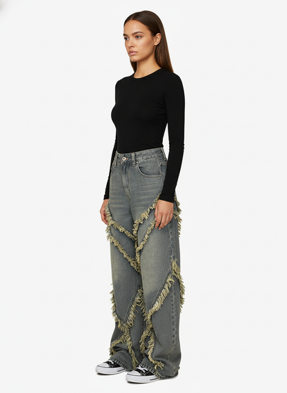 Thesupermade High Street Hip Hop Washed Distressed Jeans - 2069