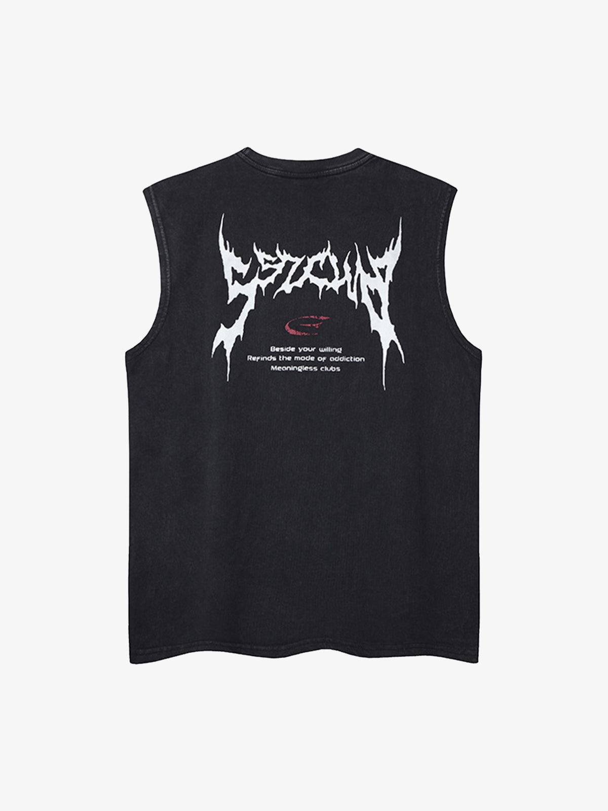 Retro Washed Letter Print Vest