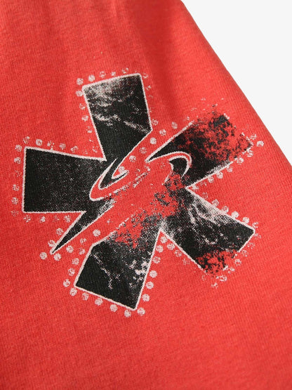 Contrast Color Patchwork Print T-Shirt