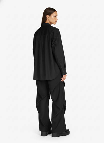 Woven Retro Cleanfit Pleated Drape Pants