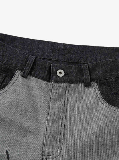 Tribal Flame Print Baggy Jeans