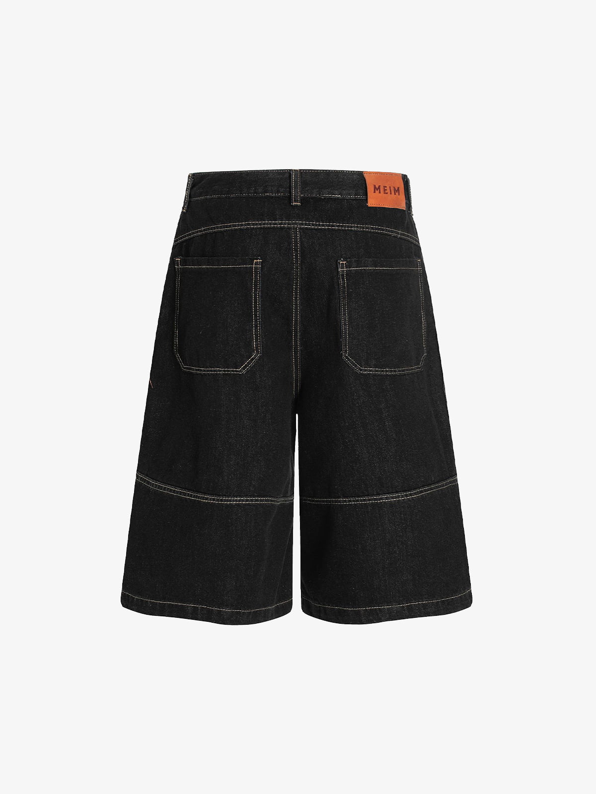 Contrast Stitched Patch Pocket Denim Jorts
