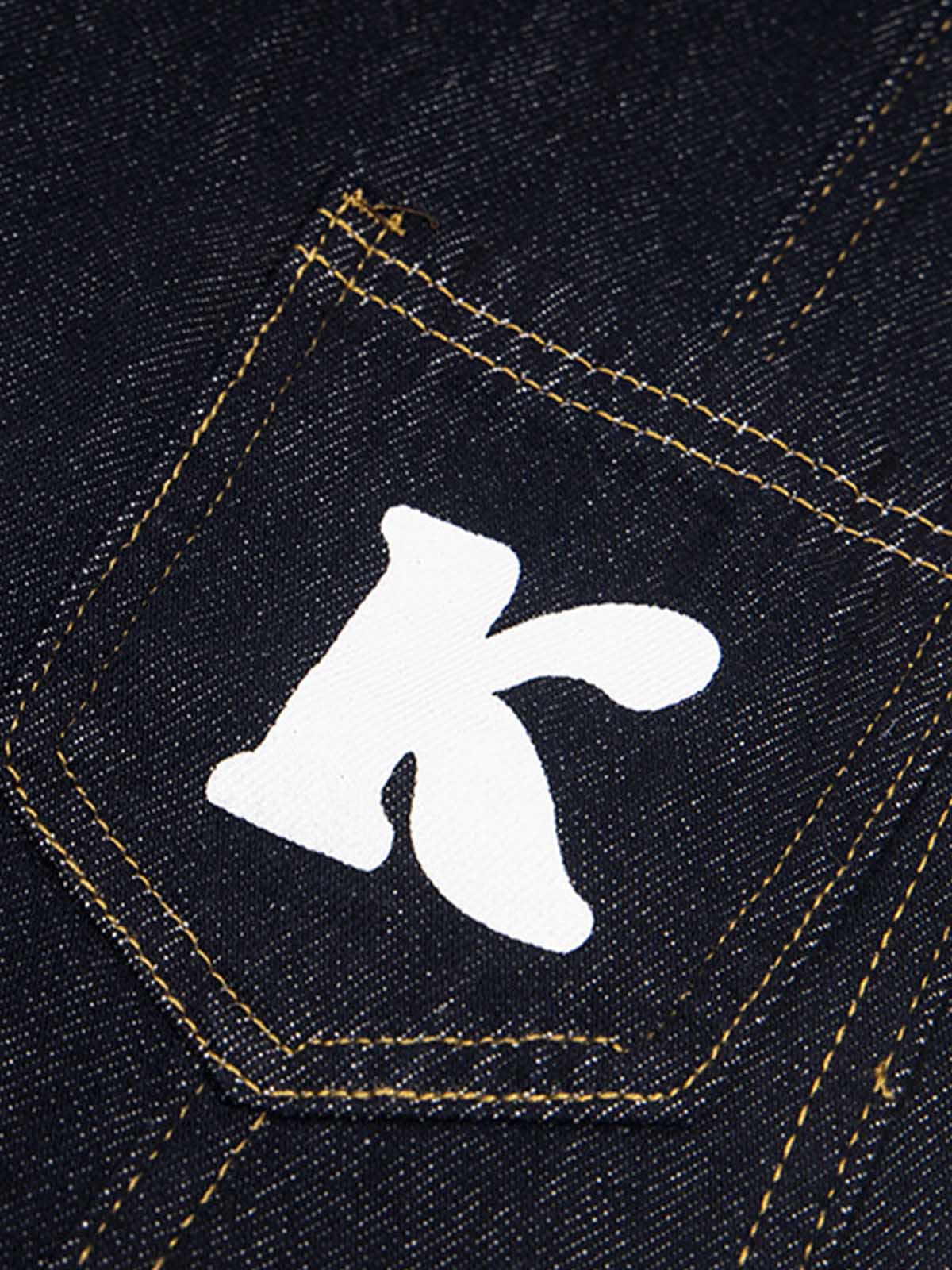 Fun Letter Pocket Barrel Jeans