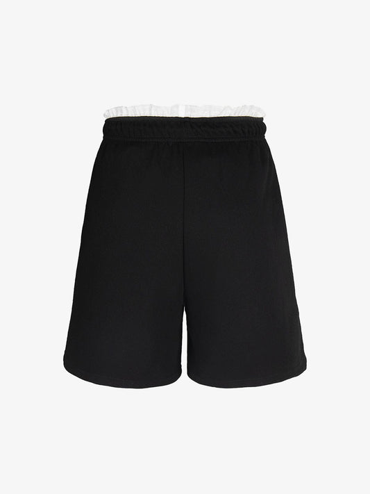 Elastic Letter Double Waist Shorts