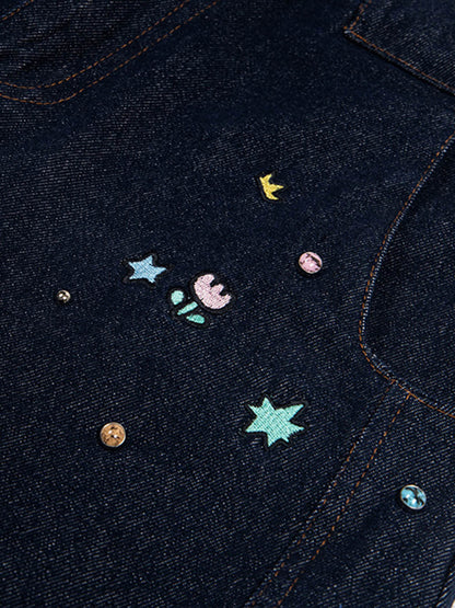 Fun Embroidered Barrel Jeans