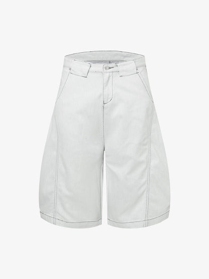 Deconstructed Split Contrast Stitching Scimitar Jorts
