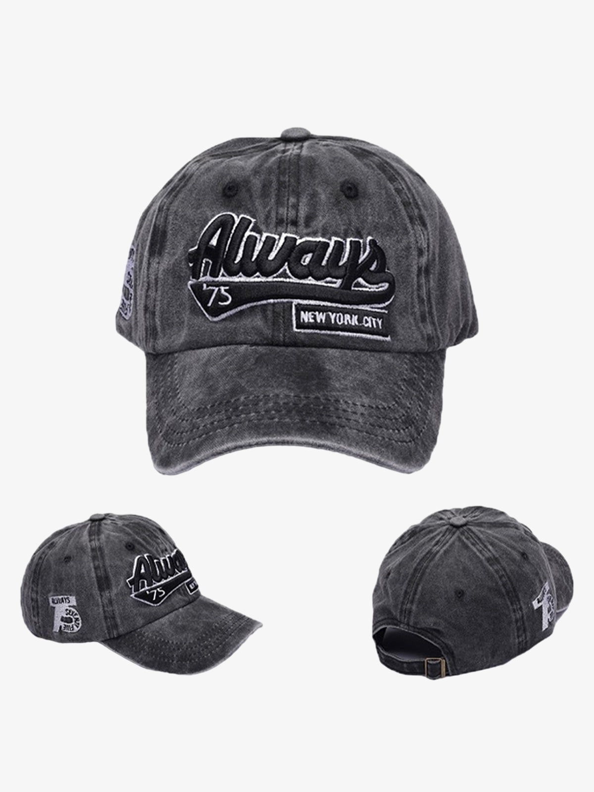 Thesupermade Vintage Embroidered Denim Washed Baseball Cap