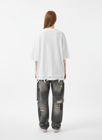 Thesupermade Chain Decorated Oversized T-Shirt - 2278