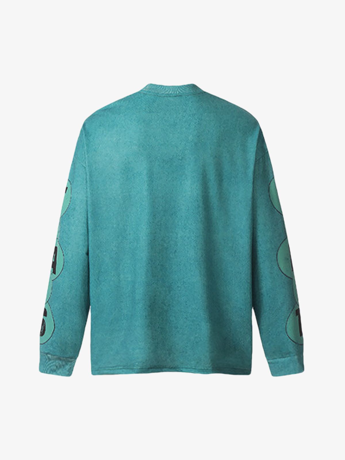 Washed Lettering Print Long Sleeve T-shirt