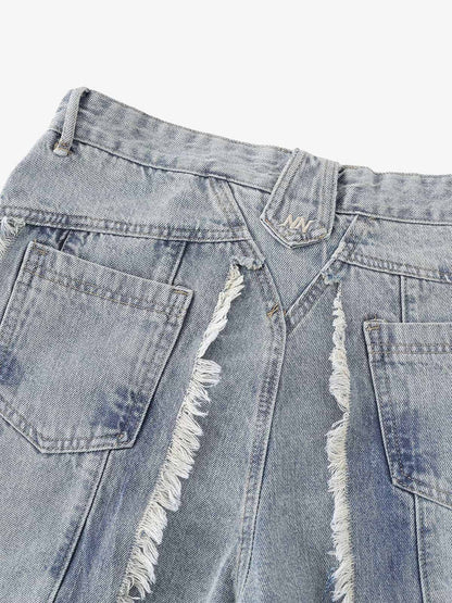 Distressed Frayed Edges Baggy Jeans